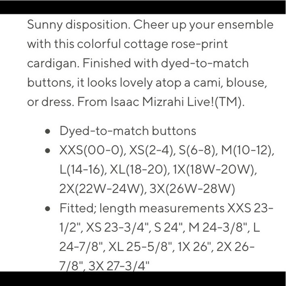 Isaac Mizrahi Crochet Neck Cottage Rose Cardigan - Picture 5 of 7